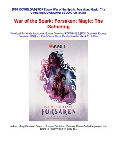 {pdf download} War of the Spark: Forsaken (Magic: The Gathering).